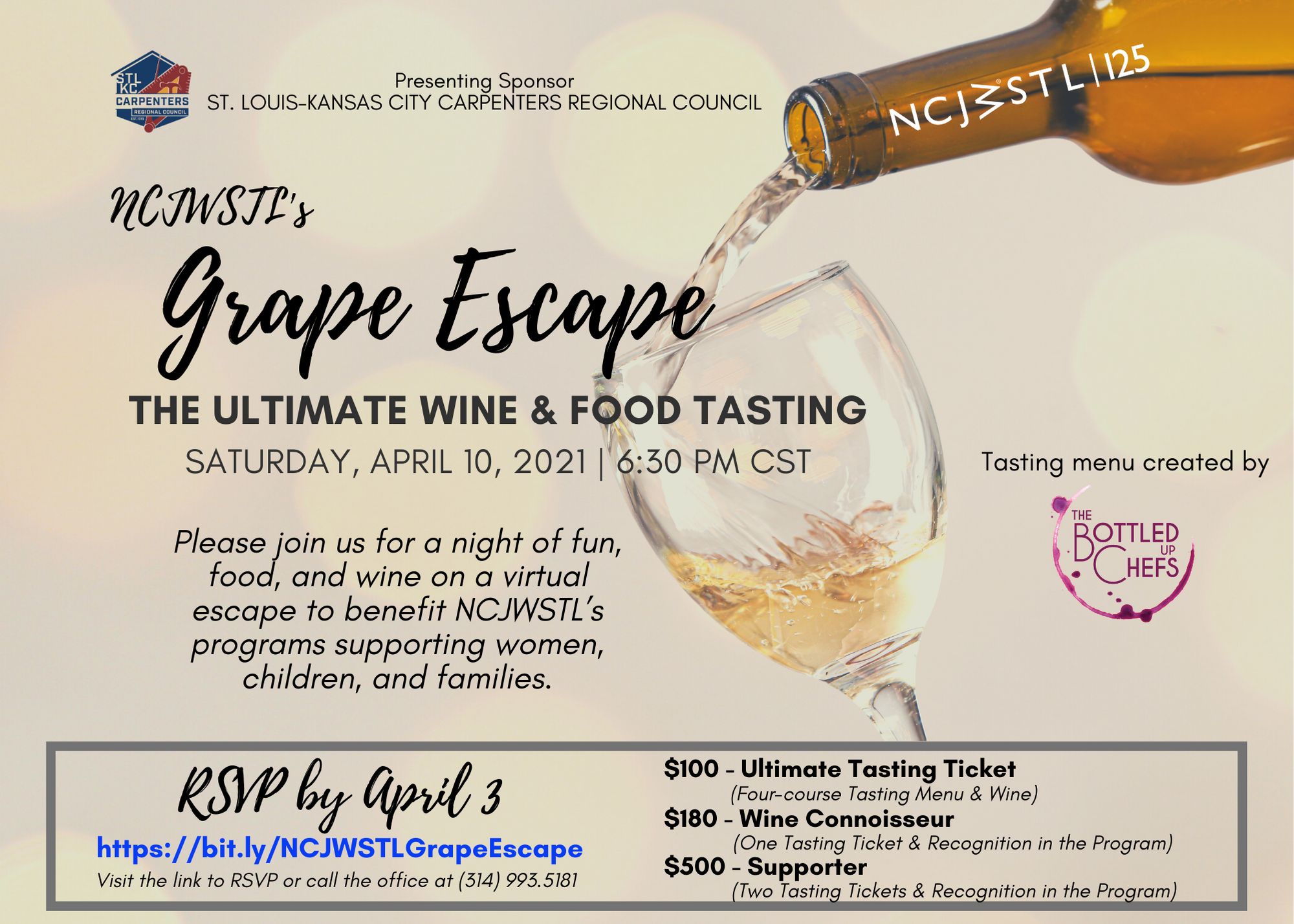 NCJWSTL's Grape Escape: The Ultimate Wine & Food Tasting - National Council  of Jewish Women St. Louis