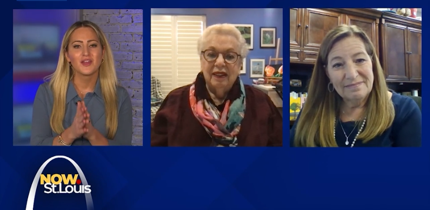 screenshot from Now St. Louis segment featuring interviewer, Gail Eisenkramer, and Ellen Alper